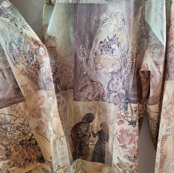 VINTAGE DAGGER COLLAR BLOUSE NO TAG - Picture 3 of 4